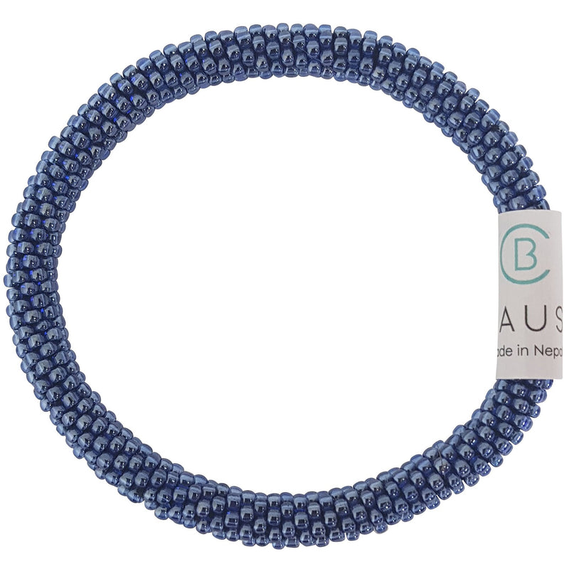 Dark Cobalt Lustered Blue Roll - On Bracelet