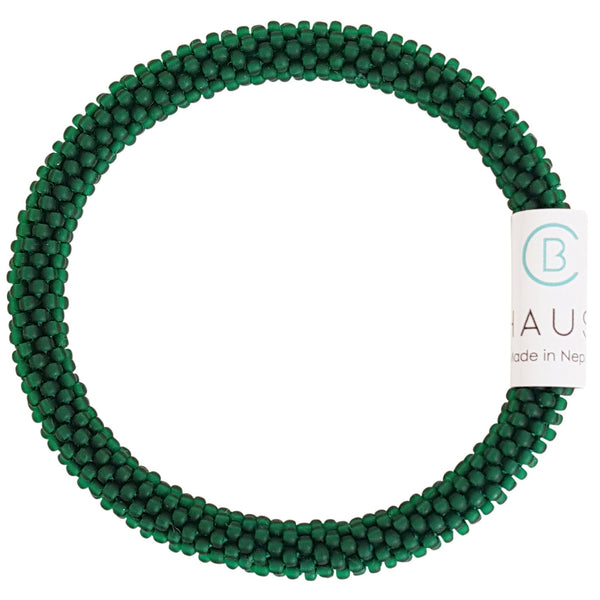 Emerald Green Matte Roll - On Bracelet