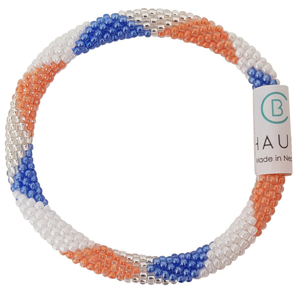 "Maddison Cobalt Orange" Roll - On Bracelet