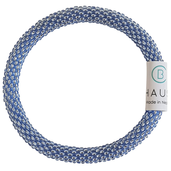 Silver-Lined Blue Roll - On Bracelet
