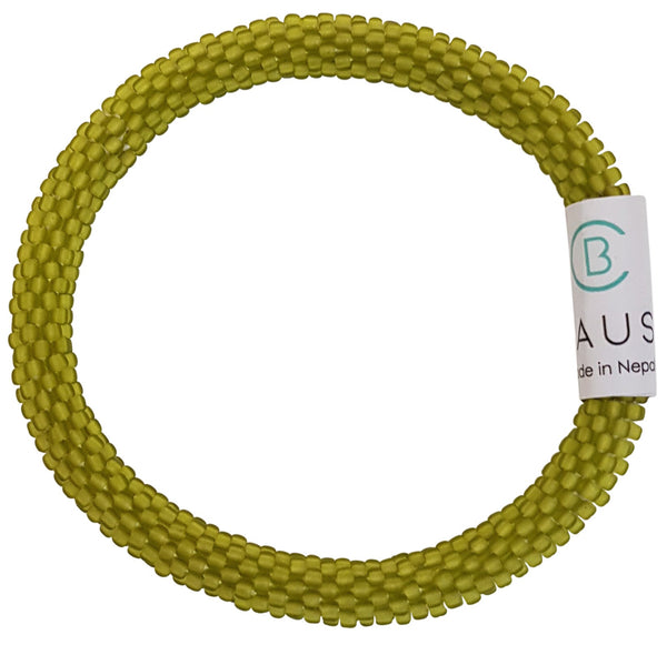 Lime Green Frosted Roll - On Bracelet
