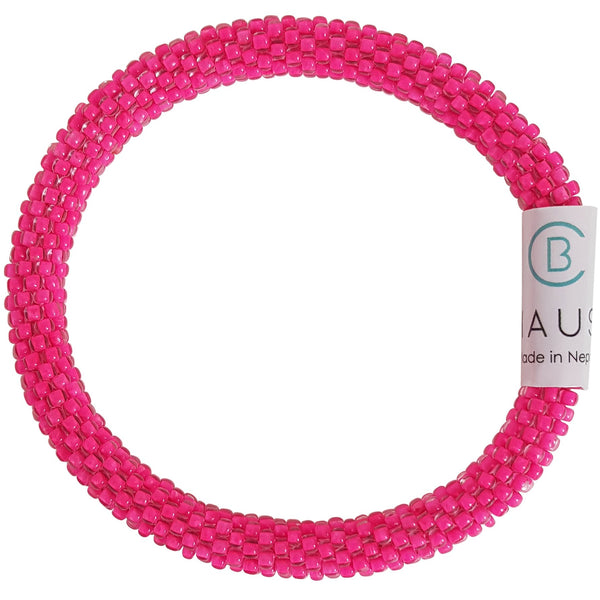 Neon Pink Matte Roll - On Bracelet