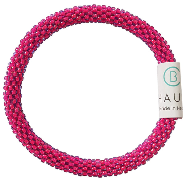 Neon Sapphire Pink Roll - On Bracelet