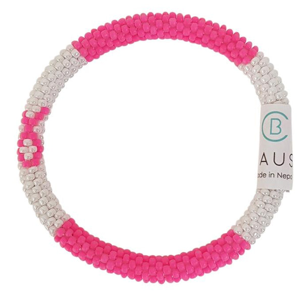 Breast Cancer Pink Ribbon Roll - On Bracelet
