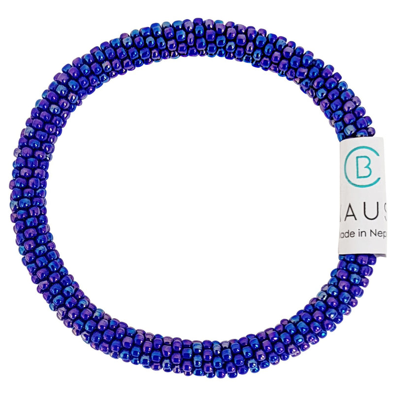 Rainbow Sapphire Blue Roll - On Bracelet