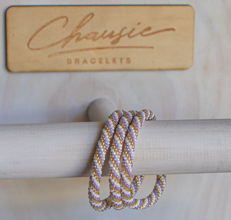 "Charlotte Gold/Purple" Roll - On Bracelet