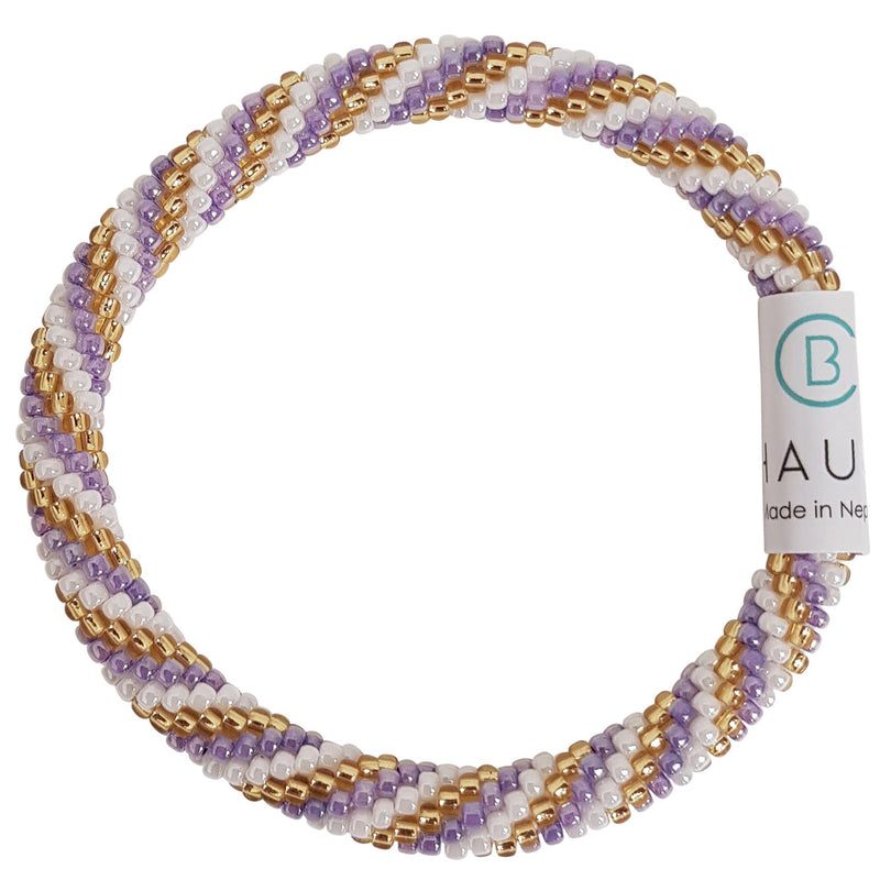 "Charlotte Gold/Purple" Roll - On Bracelet