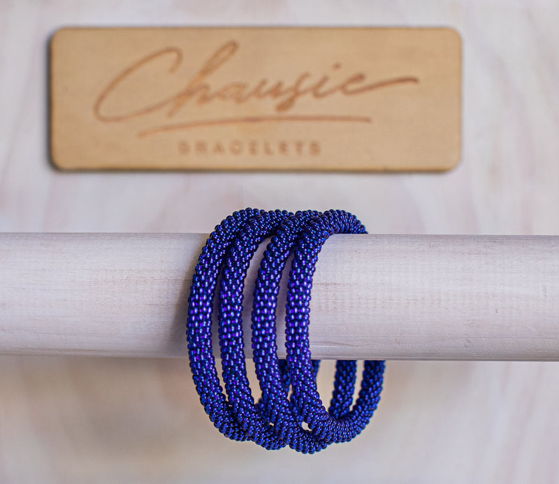 Cobalt Blue Roll - On Bracelet