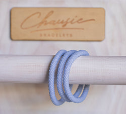 Glacier Frosted Blue Roll - On Bracelet