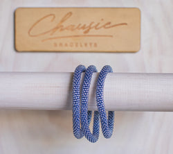 Light Sapphire Lustered Blue Roll - On Bracelet