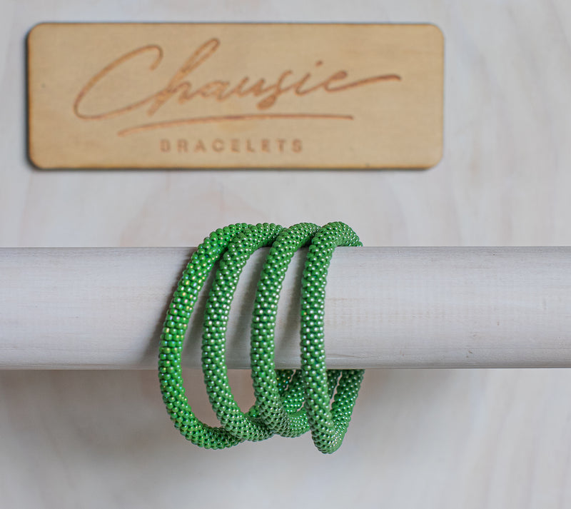 Lustered Mint Green Roll - On Bracelet