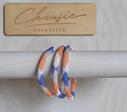 "Maddison Cobalt Orange" Roll - On Bracelet